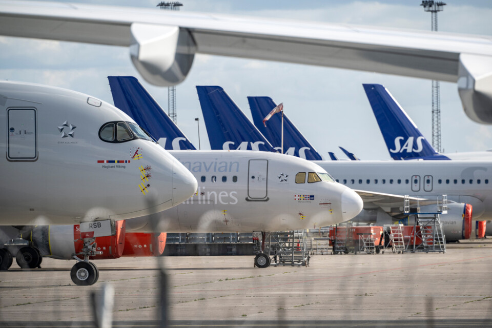 Det krisdrabbade flygbolaget SAS, under amerikanskt konkursskydd, har gjort upp om nya leasingvillkor med tio motparter. Arkivbild.