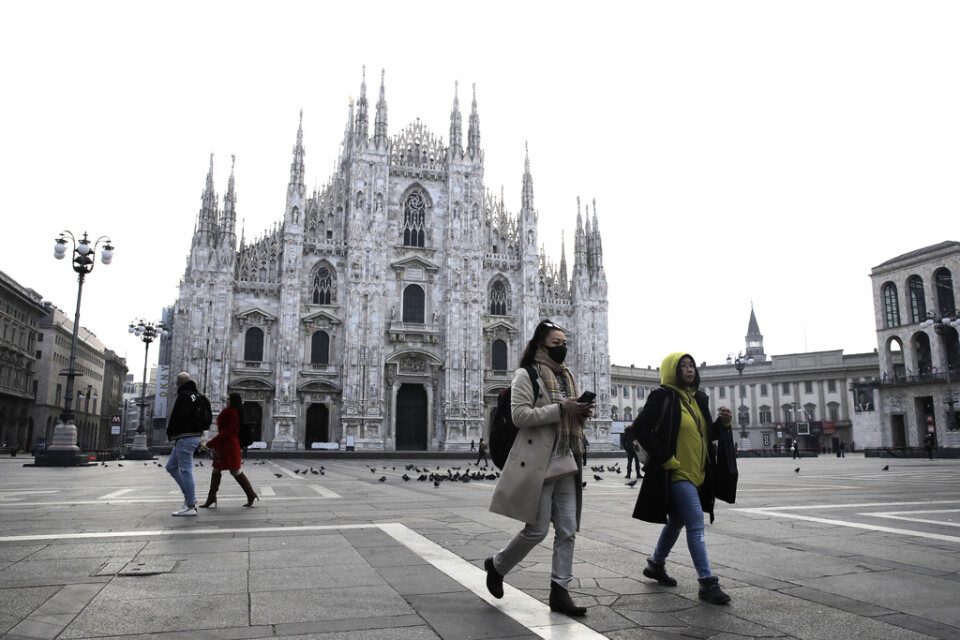 De värst drabbade orterna ligger sydost om storstaden Milano.