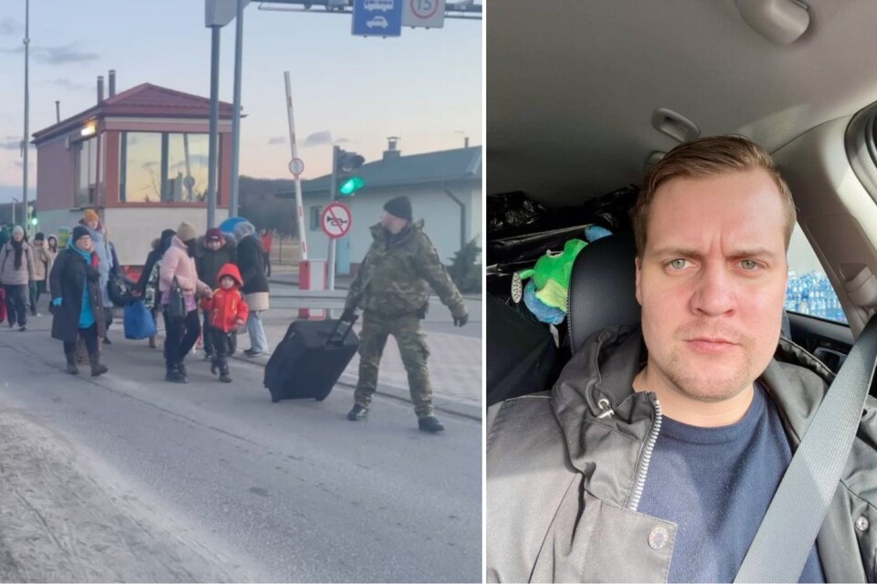 Philip Jonsson är på plats vid ukrainska gränsen och hjälper polska volontärer.