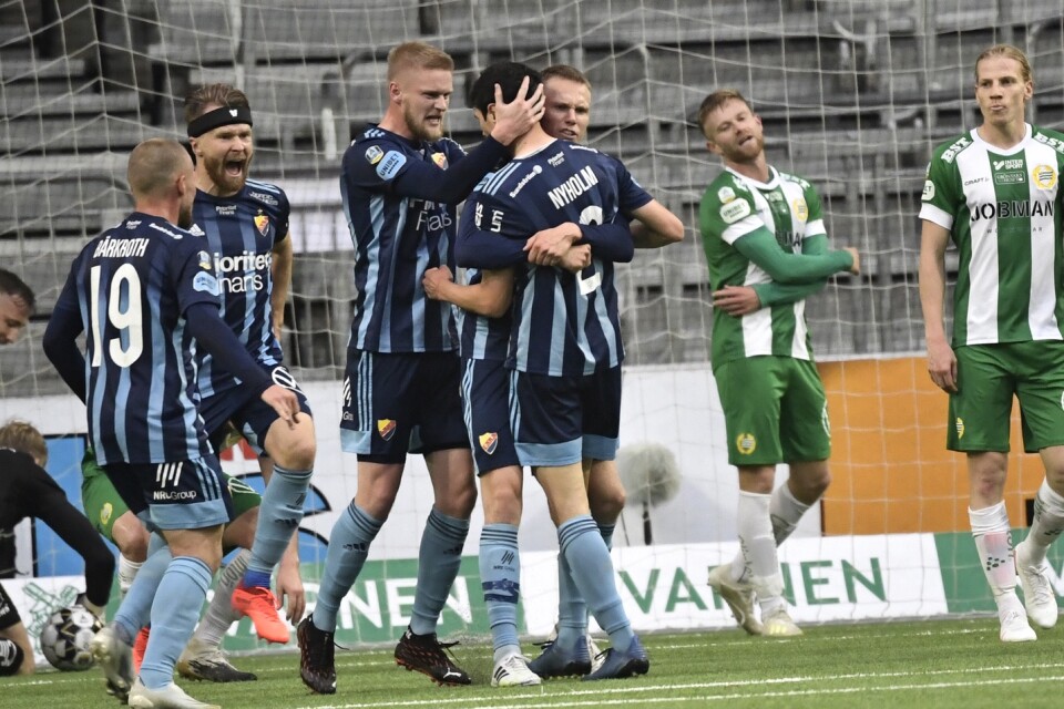 Hammarby deppar efter Jesper Nyholms sena kvittering för Djurgården.