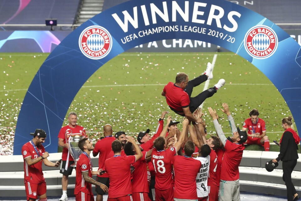 Bayern München firar Champions League-titeln i Lissabon i augusti.