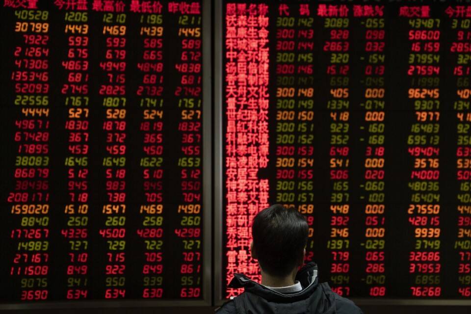 Hongkongbörsen sjunker. Arkivbild.