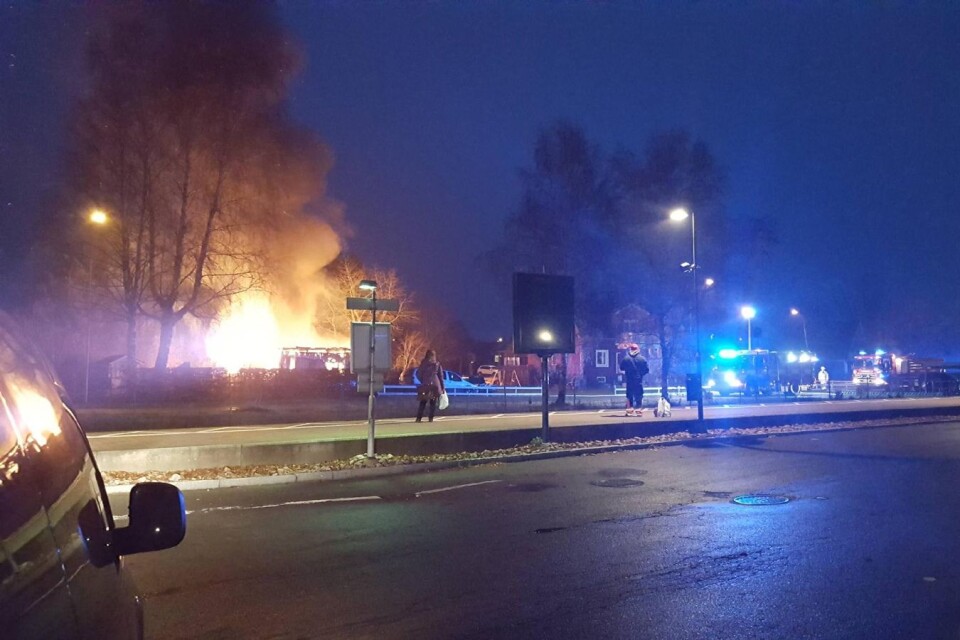 Brand i garage på Långgatan i Högsby.