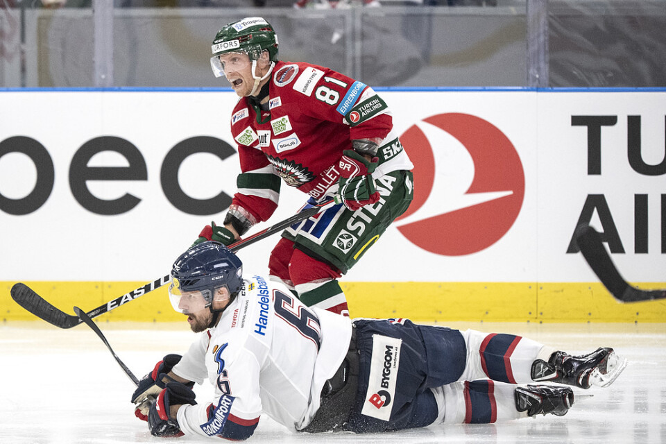 Frölundas Ryan Lasch under torsdagens ishockeymatch i SHL mellan Frölunda och Linköping i Scandinavium inför 8|549 åskådare.