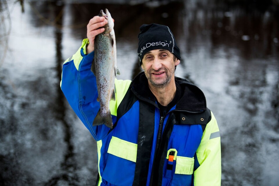 Sefced Skenderi, från Olofström, drog upp dagens första fisk, strax före klockan 10 på lördagsmorgonen.