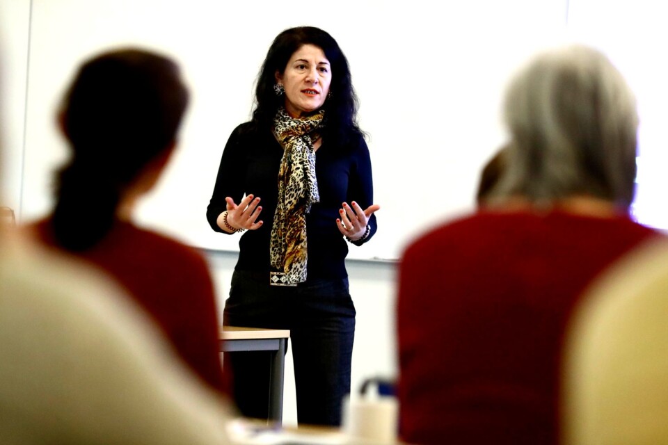 Under tisdagen föreläste Sara Mohammad för personal på Jenny Nyströmsskolan.