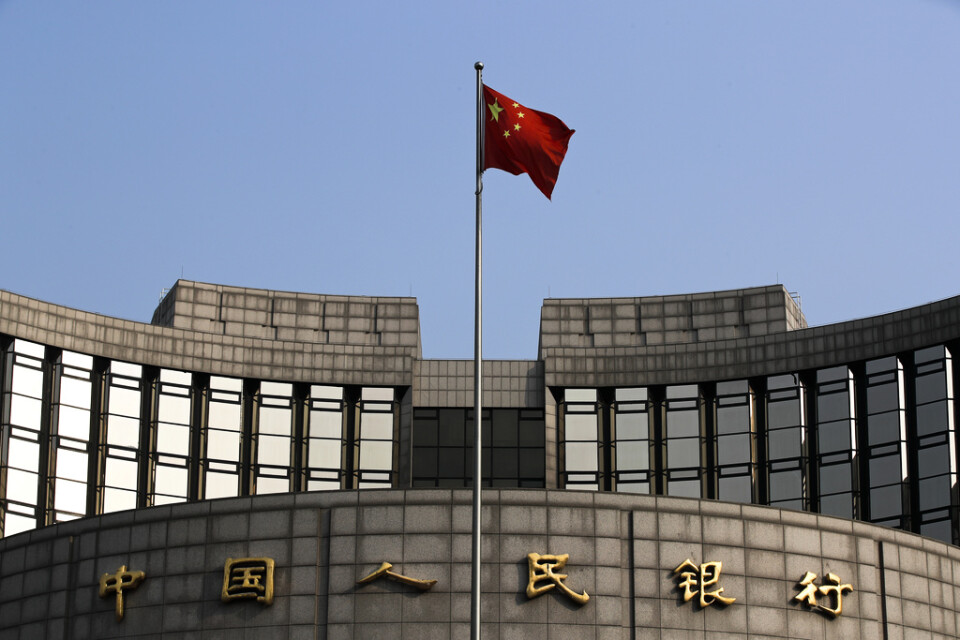 Kinas folkbank i Peking är landets centralbank. Arkivbild.