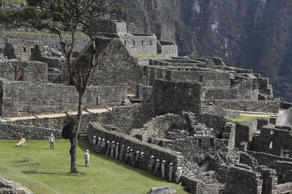 Inkastaden och världsarvet Machu Picchu stängdes på lördagen och hundratals turister evakuerades. Arkivbild.