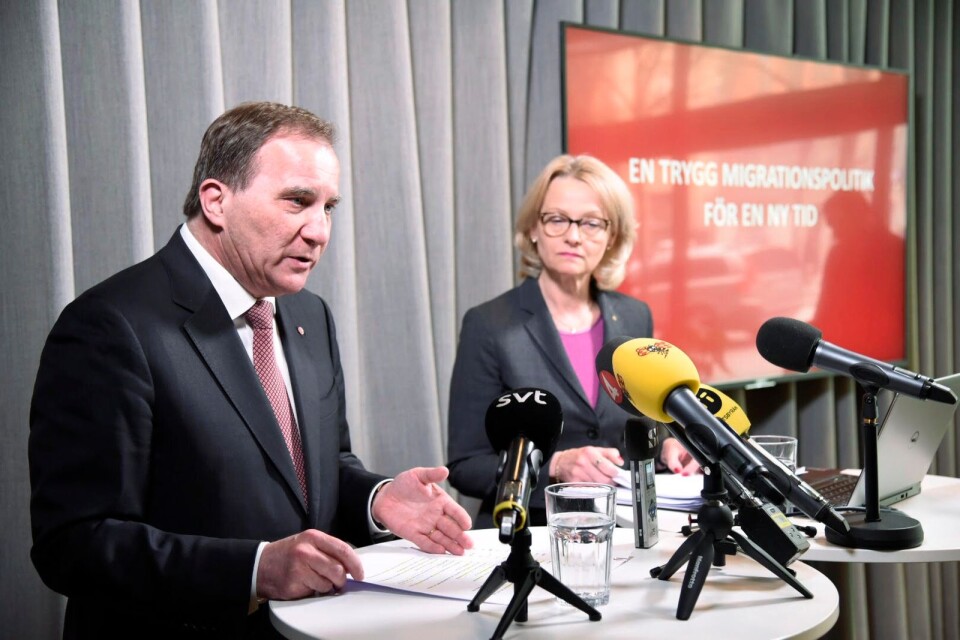 Nya förslag. Stefan Löfven (S) presenterade 14 punkter för en “trygg migrationspolitik”.