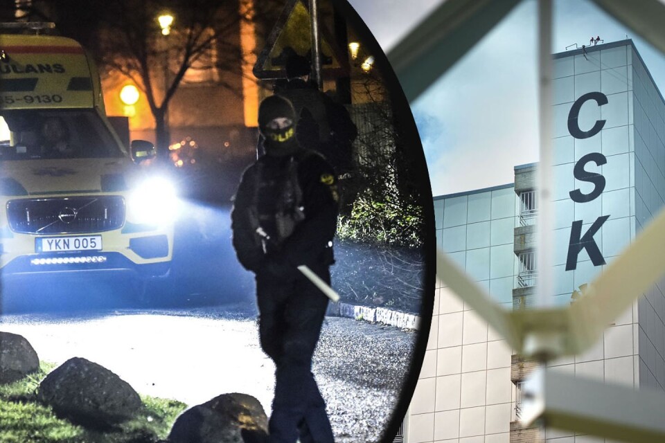 Tungt beväpnade poliser var på Gamlegården natten till fredagen den 20 december