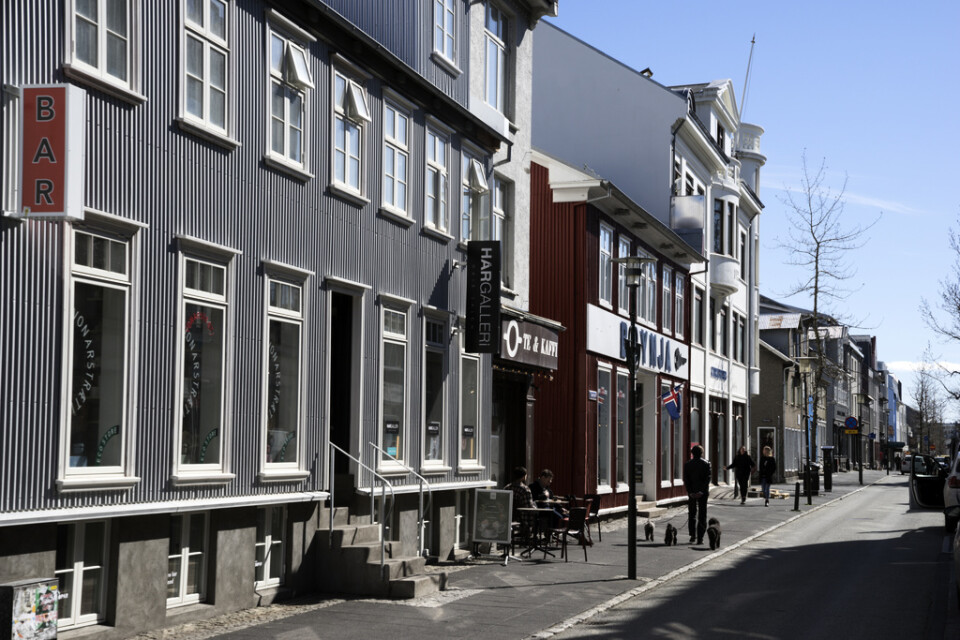 En gata i centrala Reykjavik.