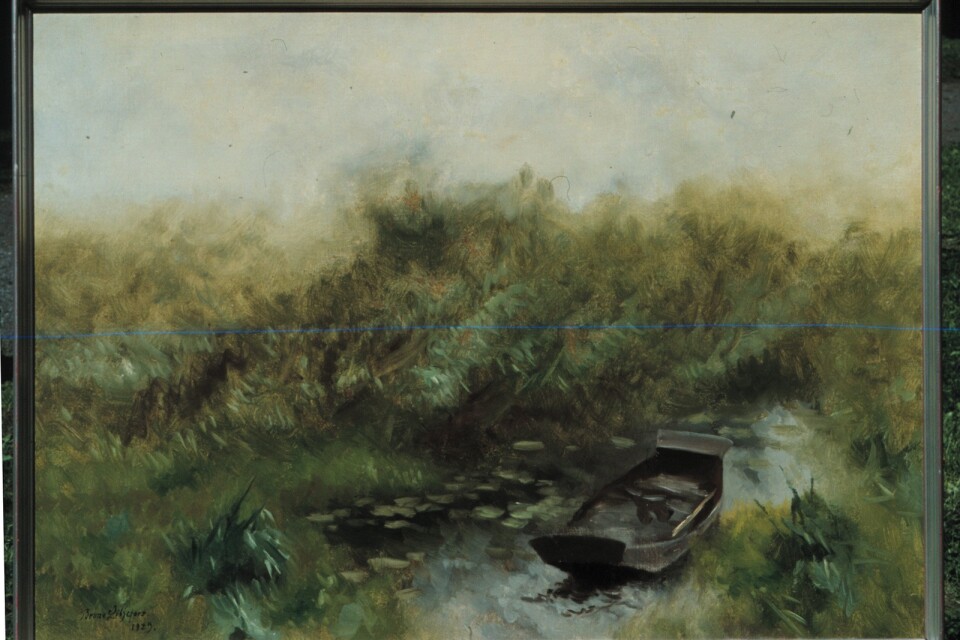 Eka, Dannemorasjön, en äkta tavla av Bruno Liljefors. Arkivbild.