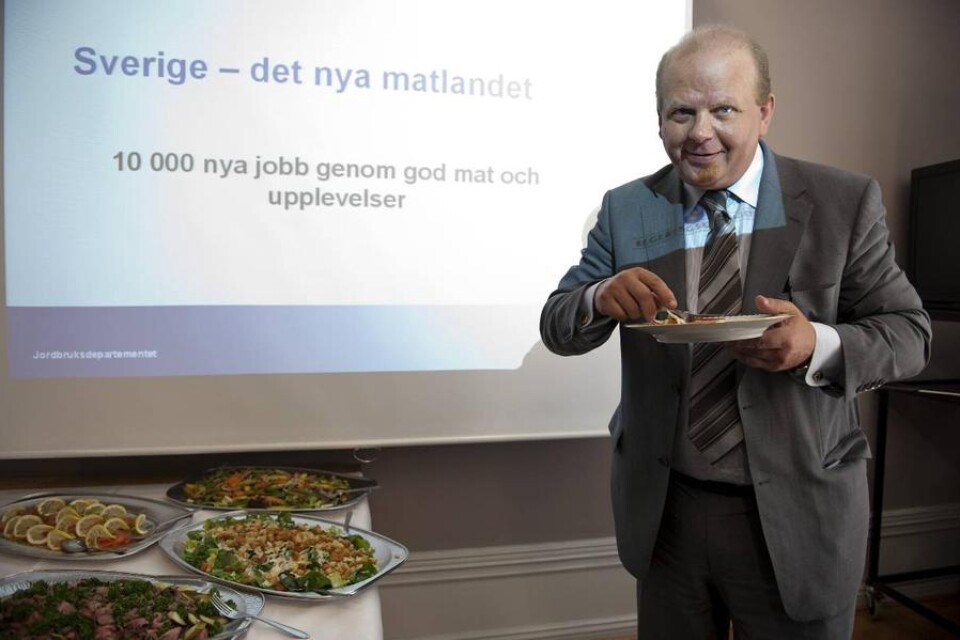 Mat handlar om identitet, kultur och plats. Det är möjliga frågor för Centern och landsbygdsminister Eskil Erlandsson.