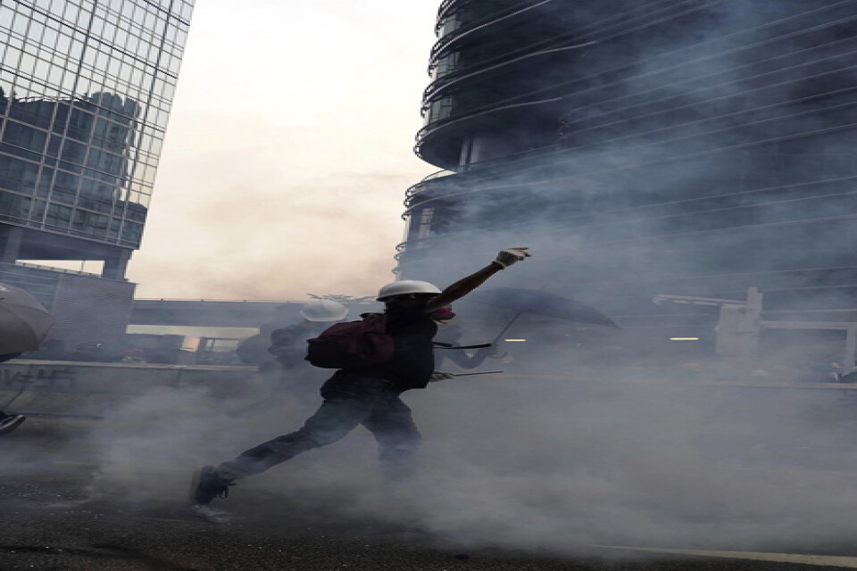 Lördagens protester i Hongkong blev de våldsammaste på länge.