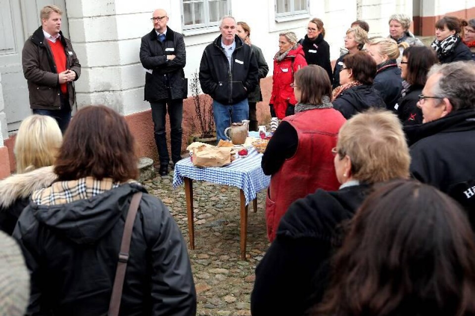 På Övedsklosters gods presenterade syskonen Ramel sitt förslag om julmarknad till inbjudna företagare.