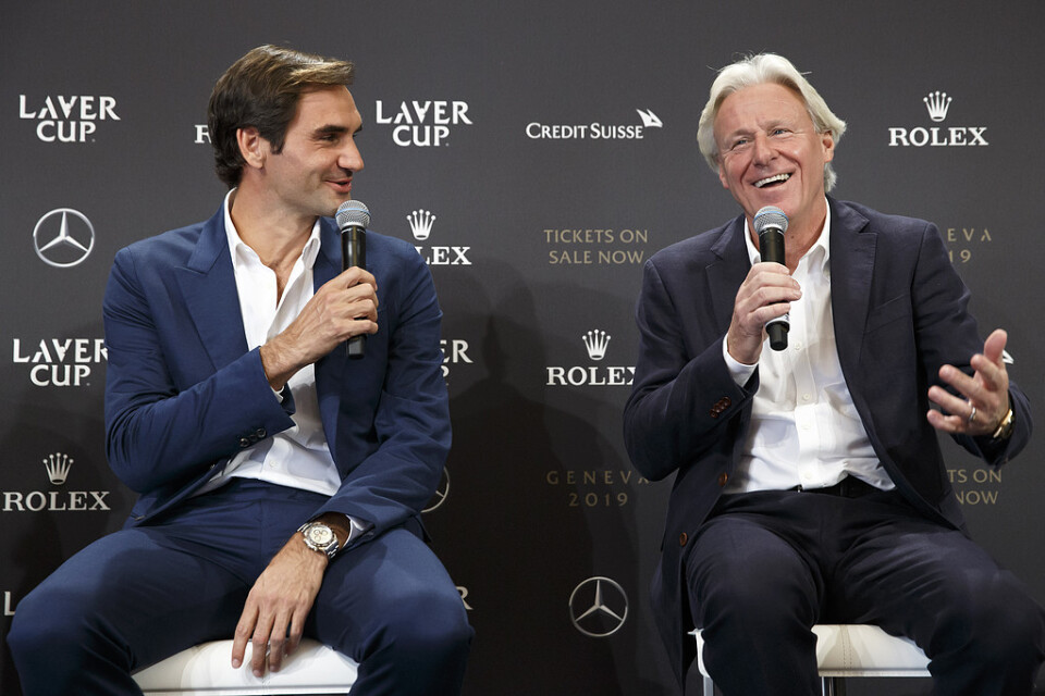 Roger Federer och Björn Borg – två stora personligheter som ger Laver Cup lyskraft. Arkivbild.