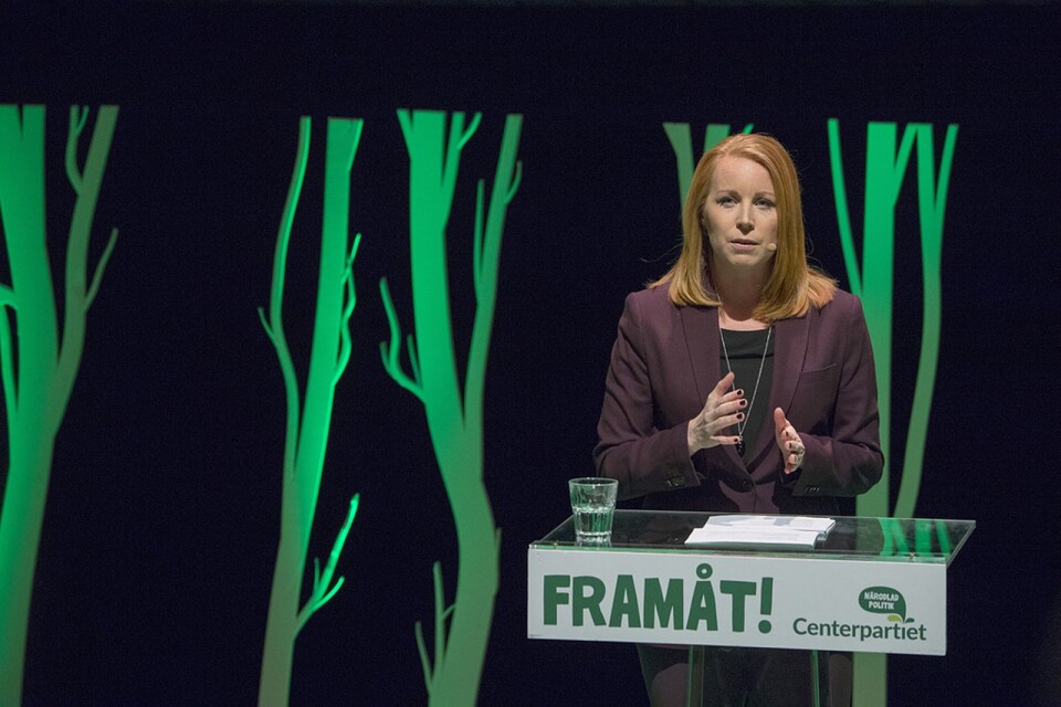 Partiledare Annie Lööf talade på Centerpartiets kommundagar i Folkets hus i Umeå på fredagen. Hatet mot henne och Centern kom upp. Foto: Patrick Trägårdh / TT