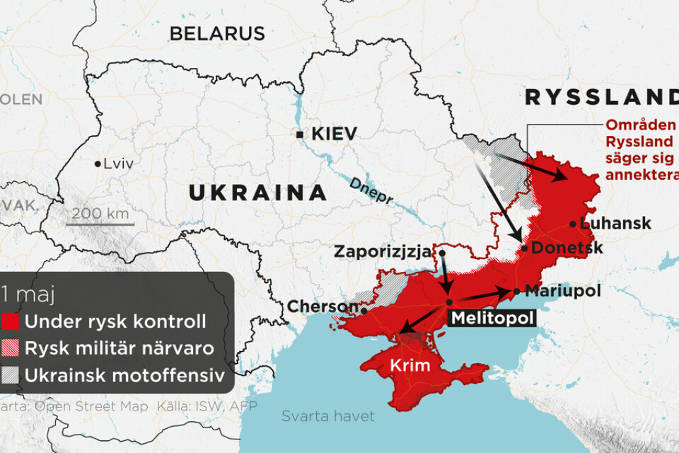 Olika scenarier för den ukrainska offensiven.