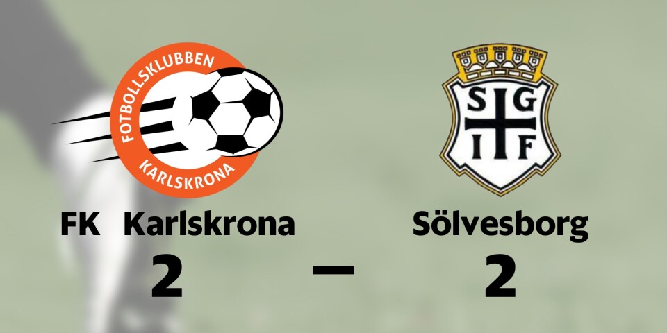 FK Karlskrona fixade kryss hemma mot Sölvesborg