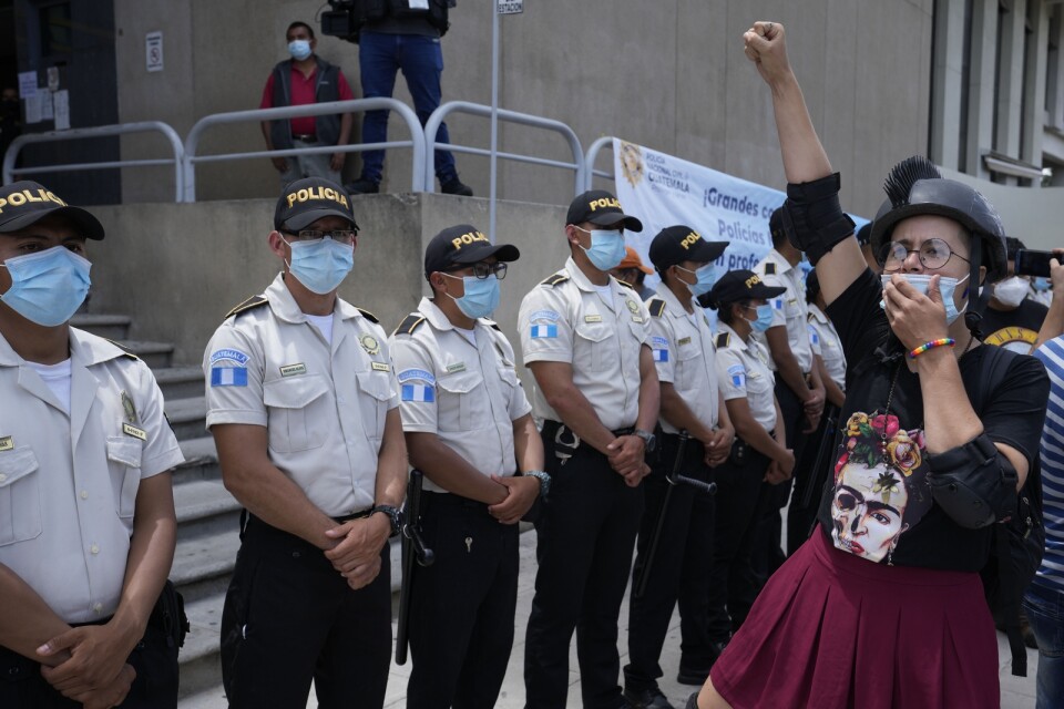 Demonstration i Guatemalas huvudstad på lördagen till stöd för Juan Francisco Sandoval.