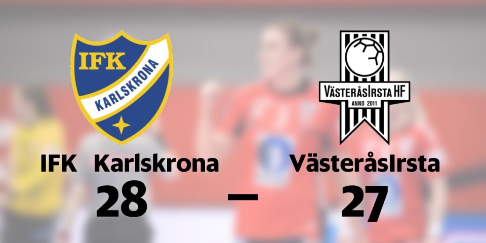 IFK Karlskrona vann mot VästeråsIrsta HF