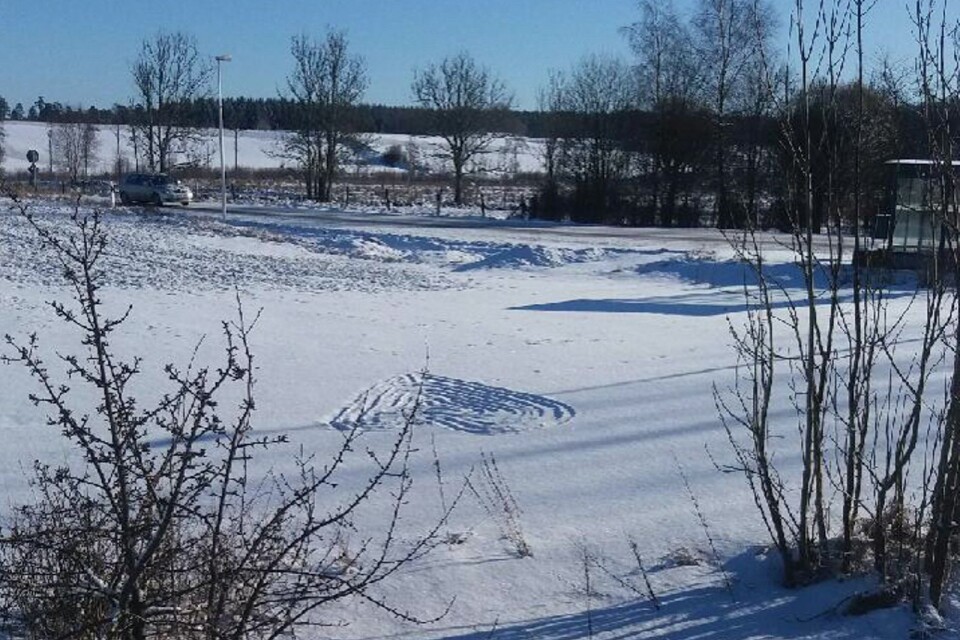 Ann-Marie Baadstöe Holm i Eljaröd tog en bild av hjärtat i snön.