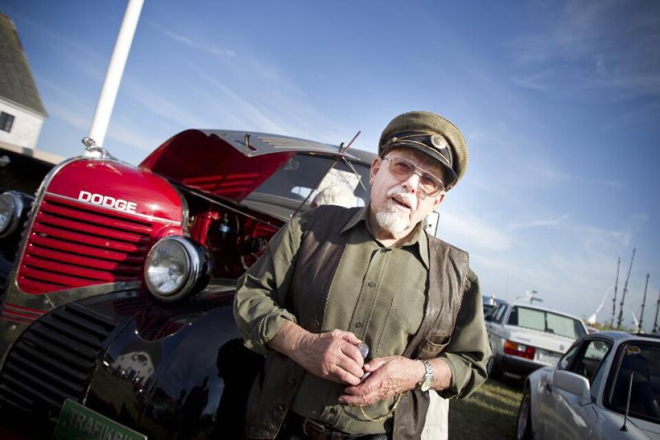 Sven Andersson körde med sin Dodge från 1939 till veteranbilsträffen i Smygehuk på torsdagen.