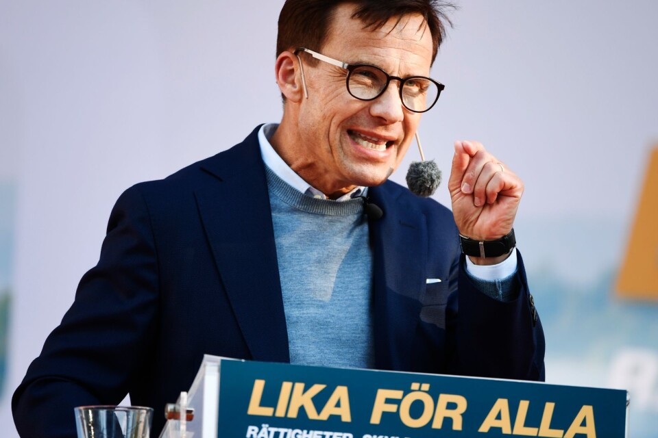 Moderaternas partiledare Ulf Kristersson (M) håller tal under Moderaternas dag i Almedalen 2018.