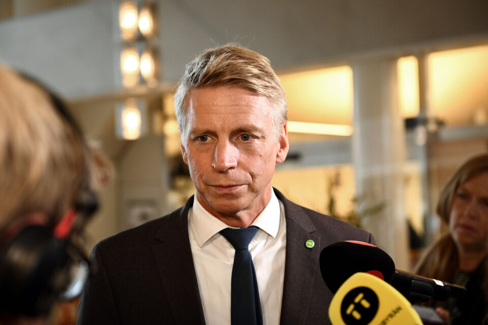 Miljöpartiets språkrör Per Bolund (MP) upprepar kravet på ett förbud mot kärnvapen i Sverige. Arkivbild.