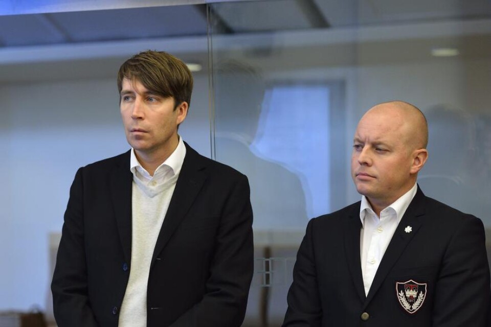 Sverigedemokraternas ledamot i justitieutskottet, Richard Jomshof och partisekreterare Björn Söder.