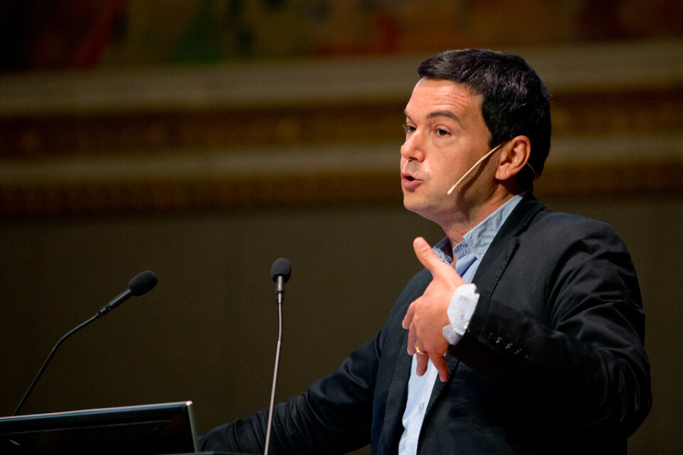 Franske ekonomen Thomas Piketty vid ett föredrag i Oslo 2014. Arkivfoto.