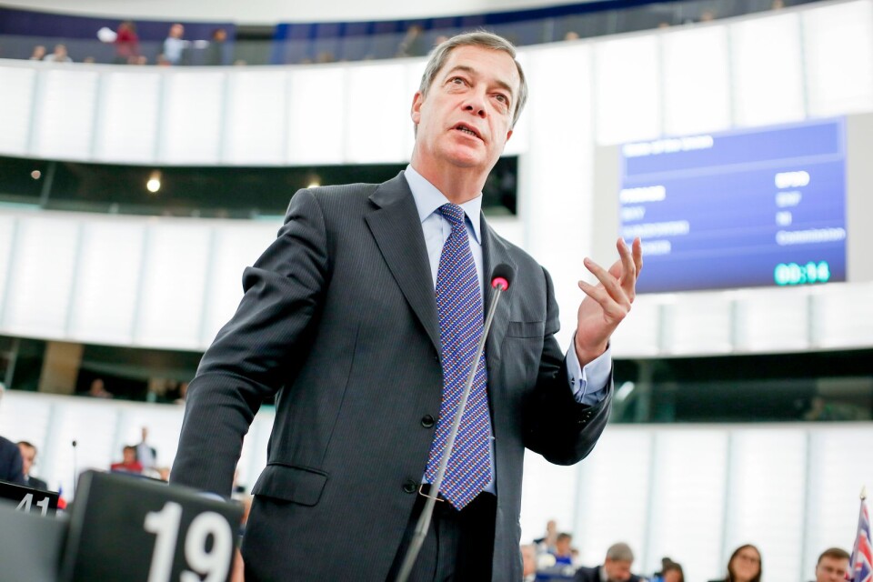 EFDD:s ledare, britten Nigel Farage.