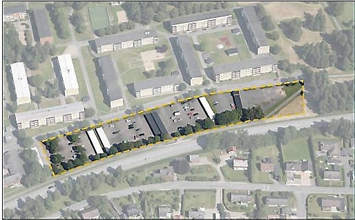 Fastigheterna  Karlavagnen 3, 5 och 6 liggermellan Gärdesvägen och Stobyvägen.
Bild: Från stadsbyggnadskontorets Plan PM.
