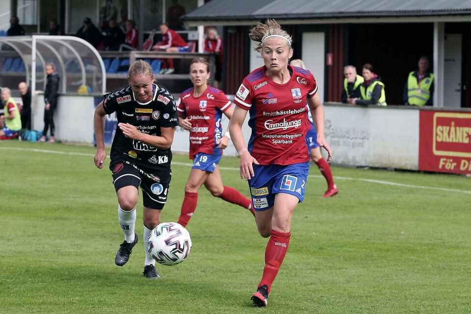 Paulina Nyström kom in i slutet och slet tappert i Vittsjöanfallet.