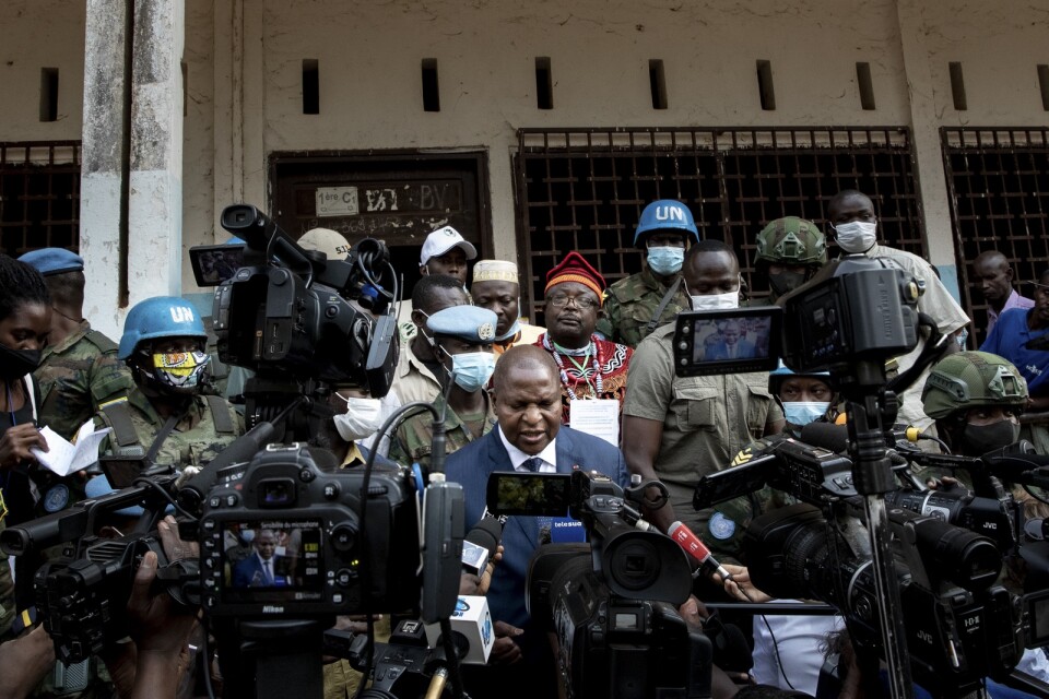 President Faustin-Archange Touadéra i samband med valet i Centralafrikanska republiken den 27 december.