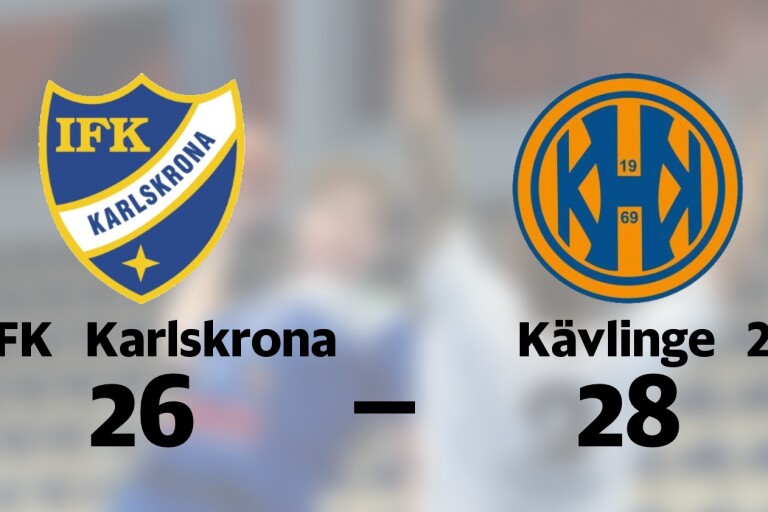 IFK Karlskrona föll mot Kävlinge 2 på hemmaplan