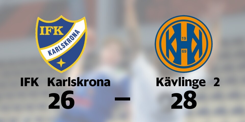 IFK Karlskrona förlorade mot Kävlinge 2