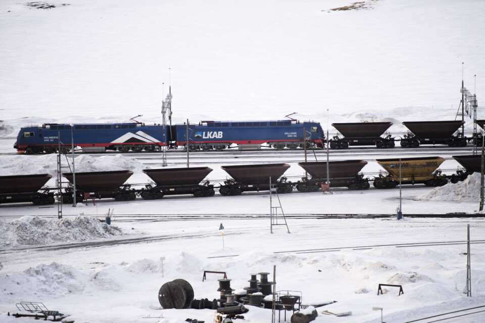 Ett malmtåg har spårat ur vid Gäddmyr mellan Kiruna och Gällivare. Arkivbild.