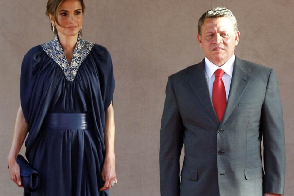 Kung Abdullah och drottning Rania kommer från Jordanien.