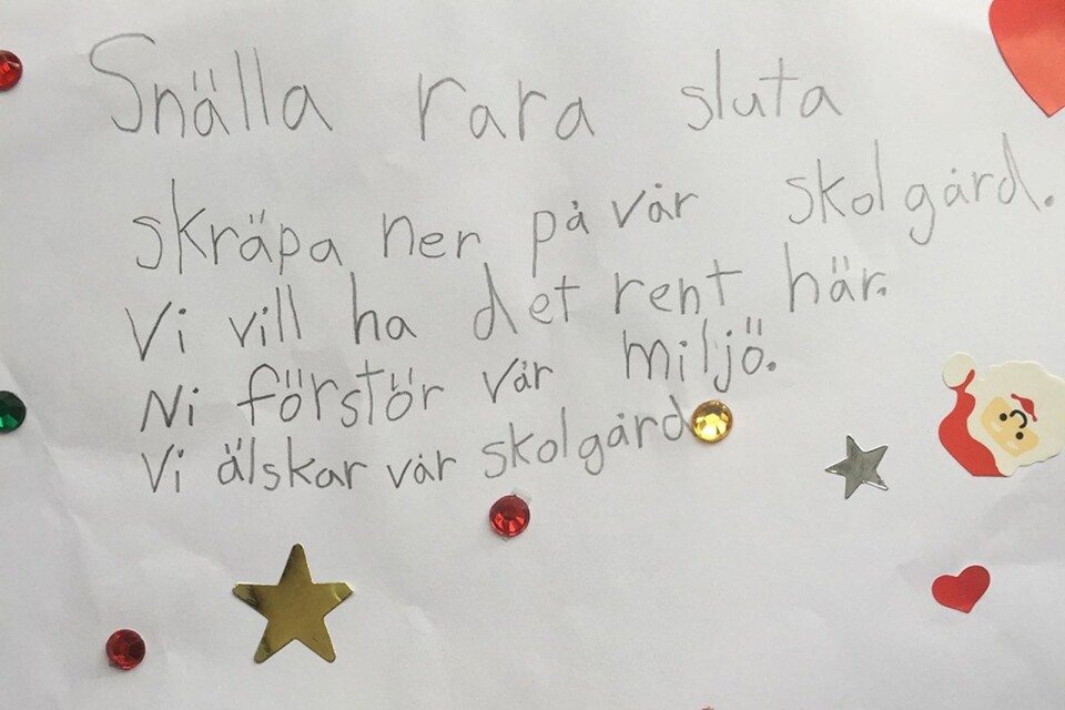Barnens brev till de som skräpar ner.