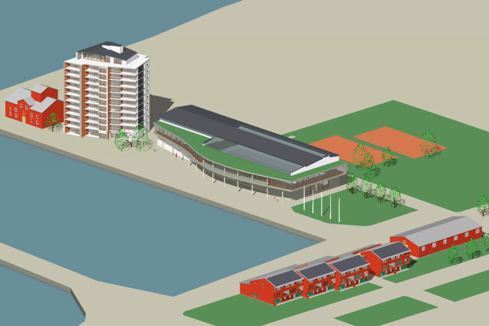 Göran Kinells plan för Mörbylånga hamn innefattar badhus, konsertsal, konsthall och bostäder.