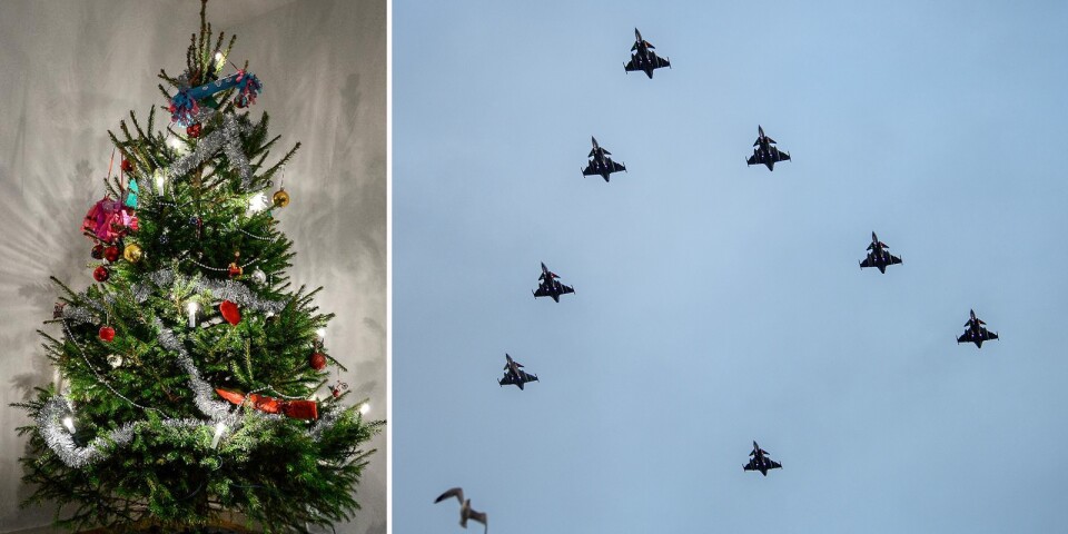 Tiden spikad – då flyger julgranen över Trelleborg