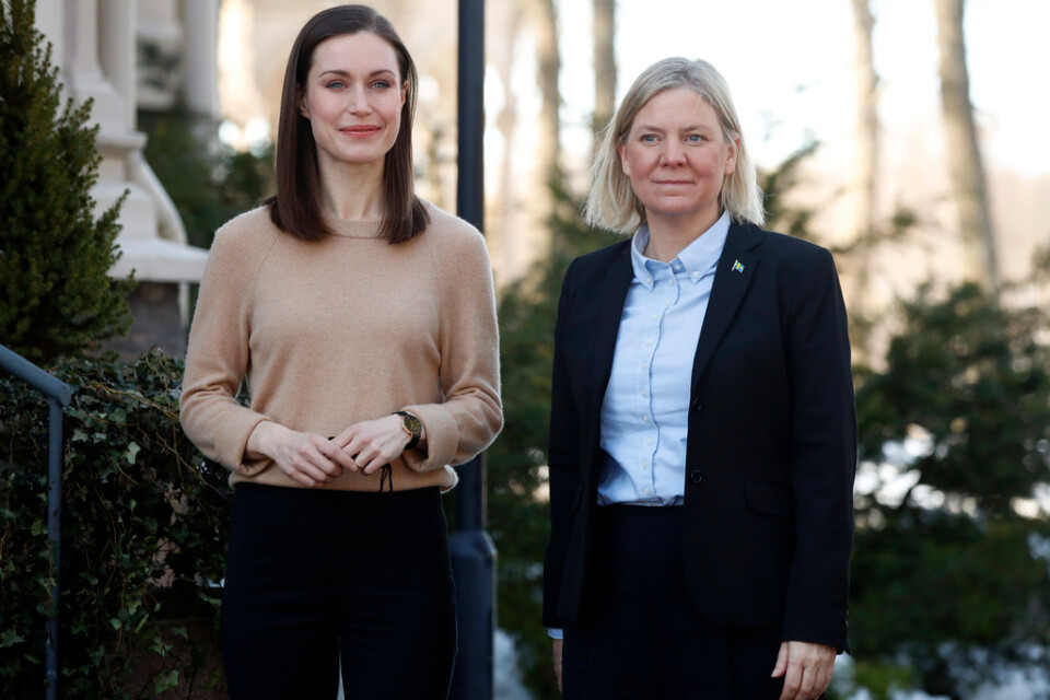 Finlands statsminister Sanna Marin och Sveriges statsminister Magdalena Andersson 5 mars.