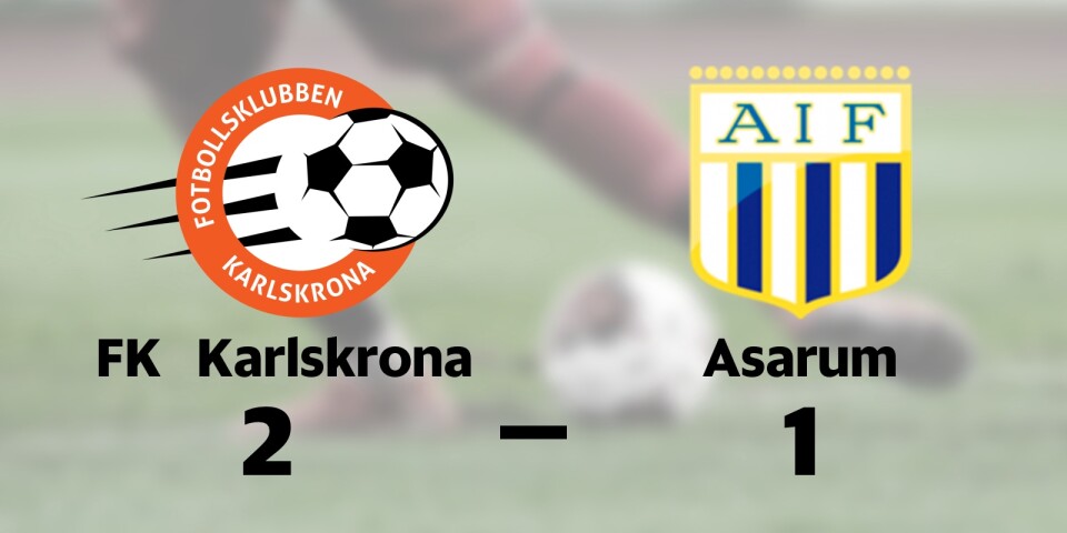 Uddamålsseger för FK Karlskrona mot Asarum