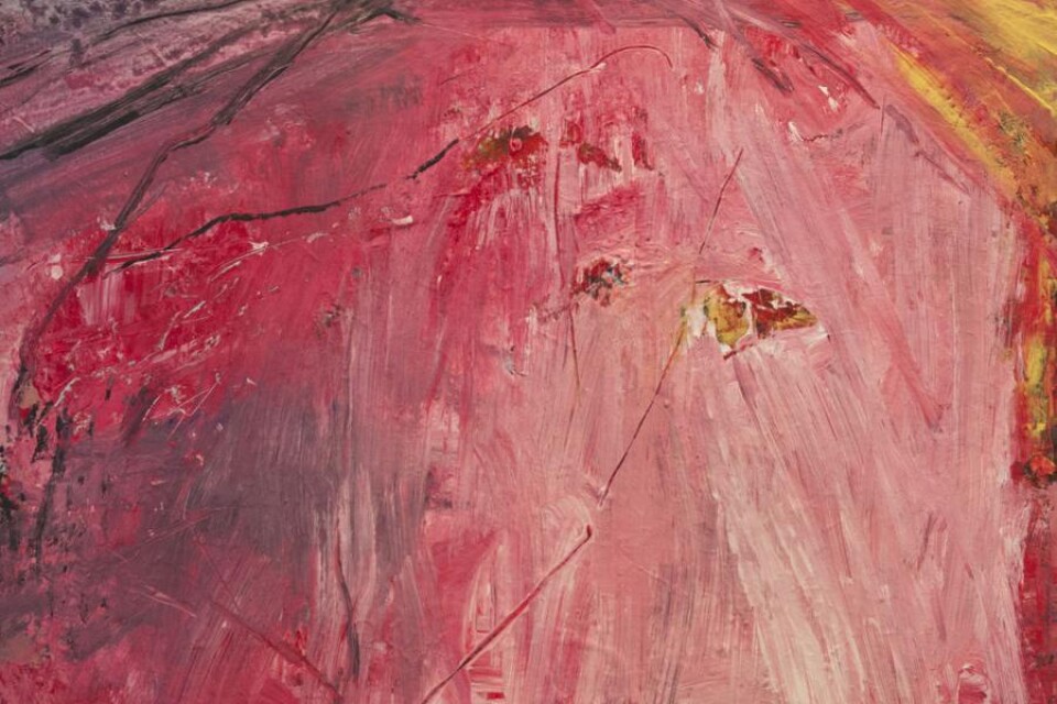 Montaña roja con mariposa / Rött berg med fjäril, av José-Antonia Sarmiento.