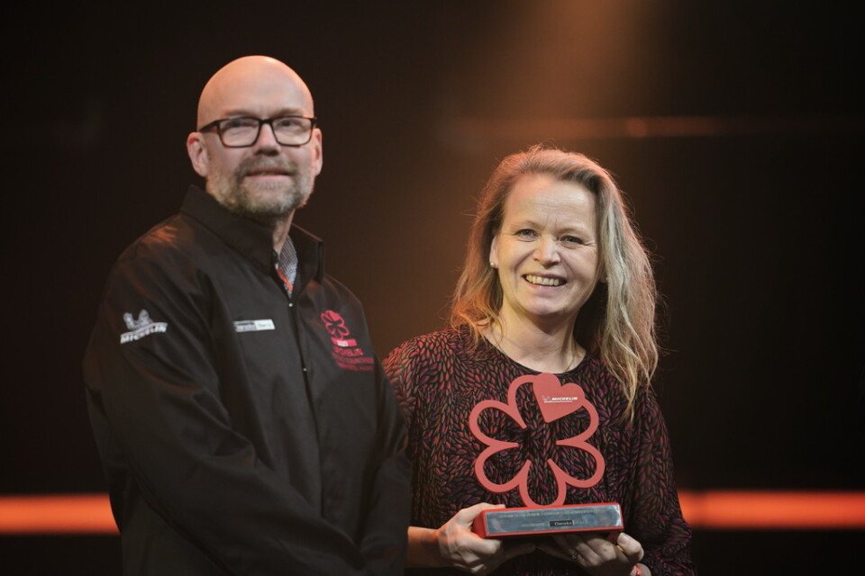 Magnus Ek, som driver Oaxen i Stockholm prisades för sitt hållbarhetsarbete tillsammans med frun Agneta Green.