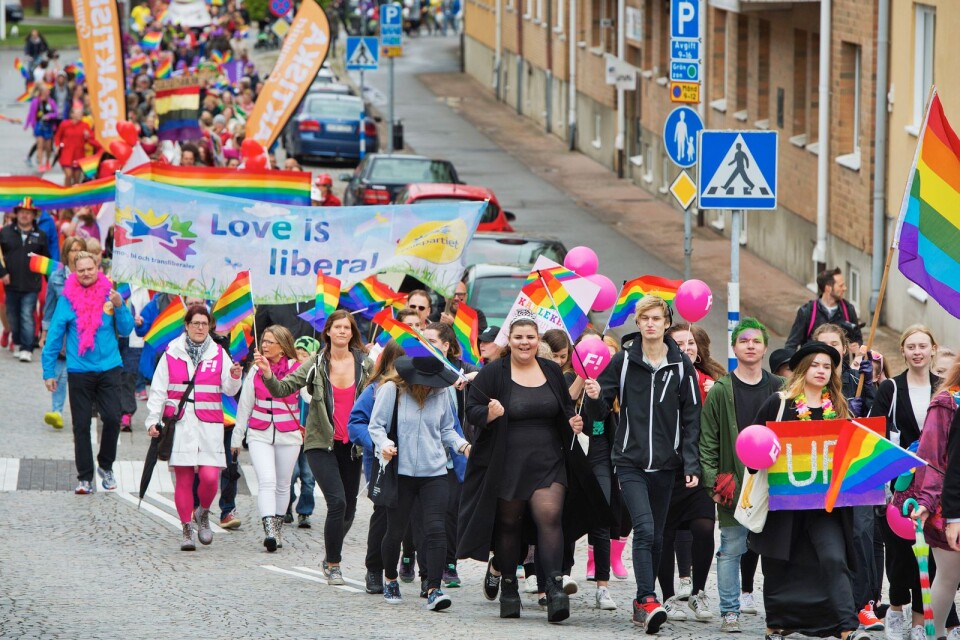 Prideparaden i Karlskrona 2015.  Ett tillfälle att hylla kärleken, anser HBT Liberaler.