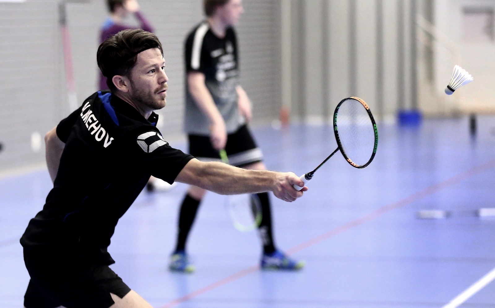 Martin Almehov hade hållit sig ifrån badmintonplanen i ett år – men dammades av i Gripenträffen.   Foto: Stefan Sandström