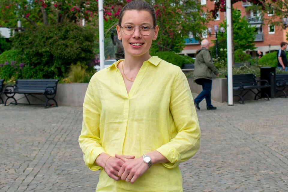 Karin Strindgård på Karlshamns centrumförening.