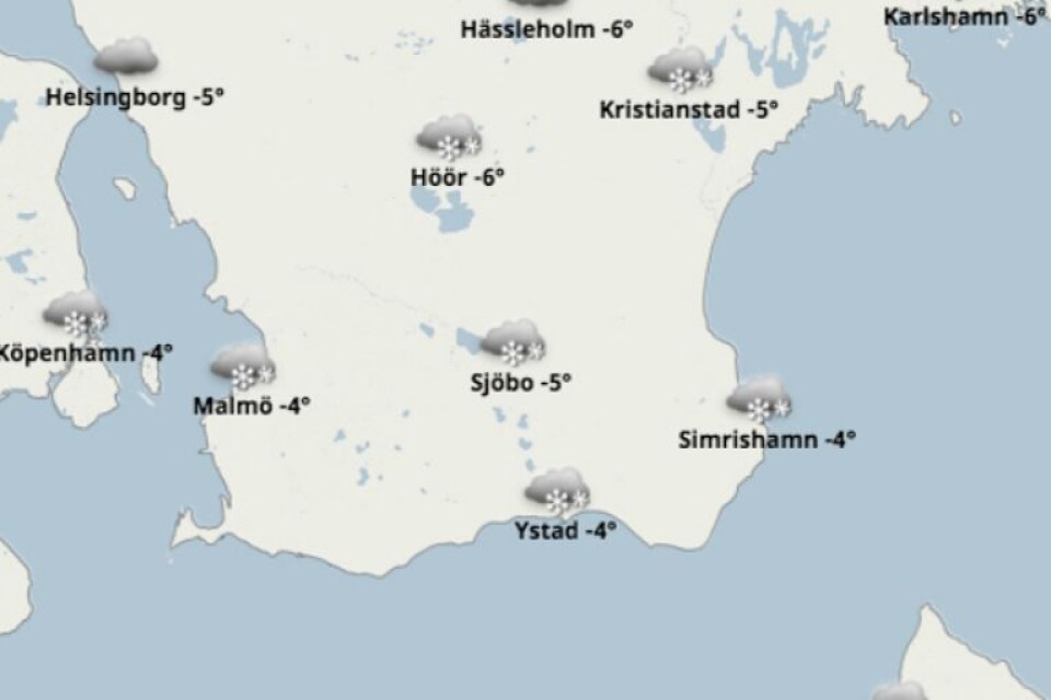 I mitten av nästa vecka blir det flera minusgrader i sydöstra Skåne.